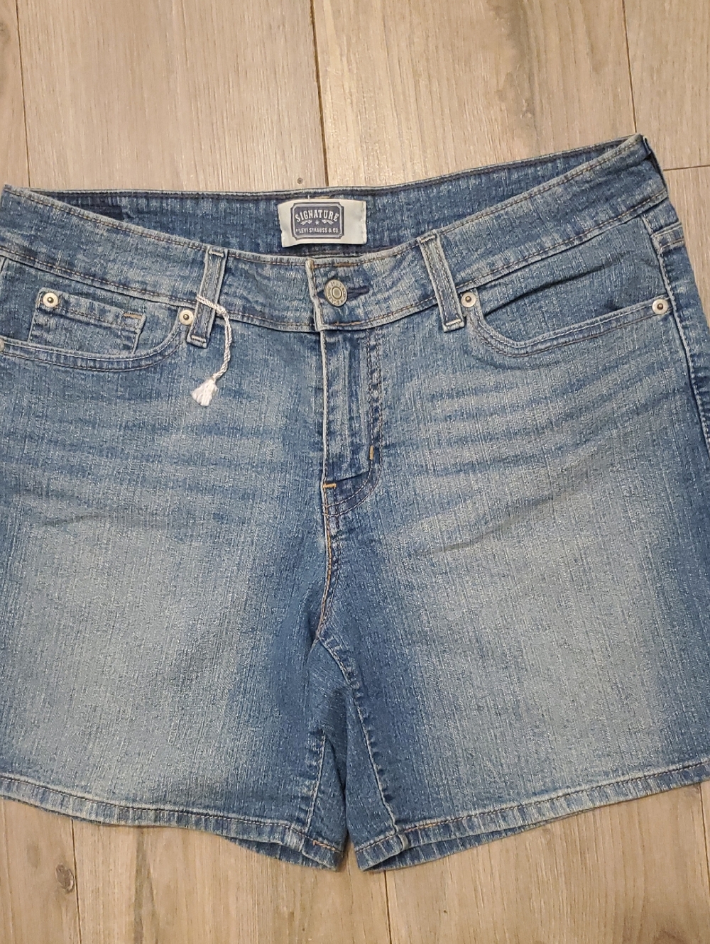 Signature Light Blue Denim Shorts with Subtle Fade